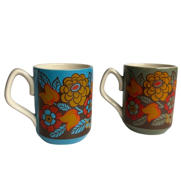 Vintage ✨ SADLER ENGLAND 60s Floral Mug Set of 2